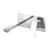 WELS Bathroom Tap Wall Square Black Basin Mixer Taps Vanity Brass Faucet – Silver