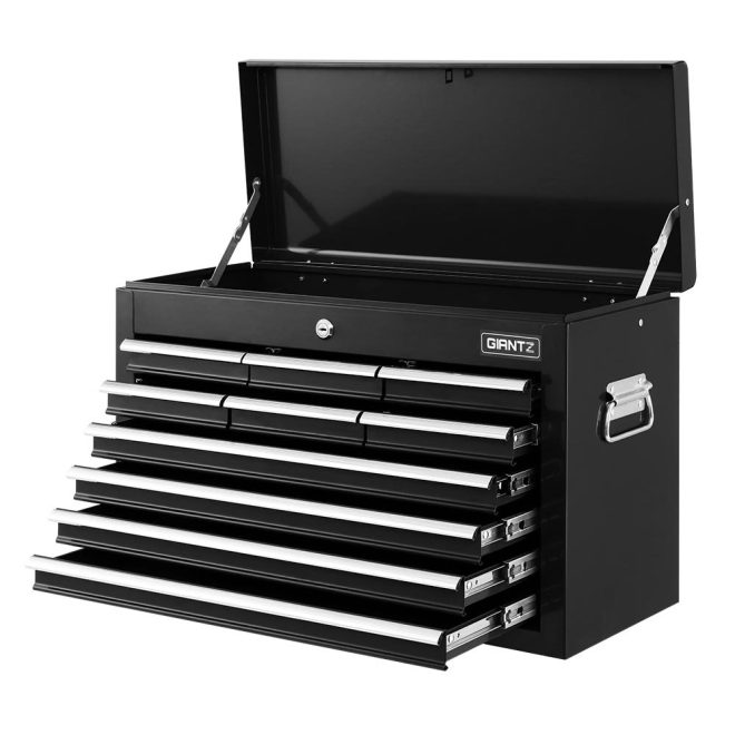 10-Drawer Tool Box Chest Cabinet Garage Storage Toolbox – Black