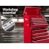 14 Drawers Toolbox Chest Cabinet Mechanic Trolley Garage Tool Storage Box – Red