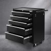 5 Drawer Mechanic Tool Box Cabinet Storage Trolley – Black