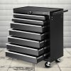 Tool Chest and Trolley Box Cabinet 7 Drawers Cart Garage Storage – Black