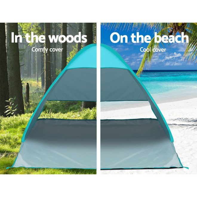 Pop Up Beach Tent Camping Hiking 3 Person Sun Shade Fishing Shelter