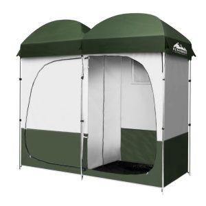 Double Camping Shower Toilet Tent Outdoor Portable Change Room