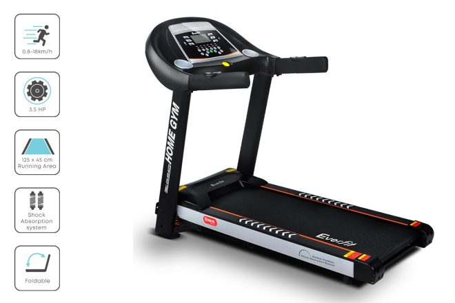 Electric Treadmill 45cm Incline Running Home Gym Fitness Machine Black – Model 1