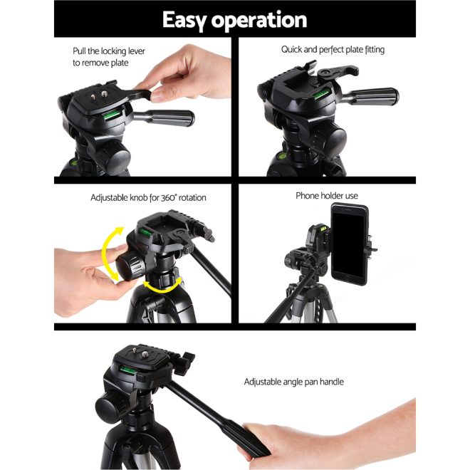 Professional Camera Tripod Monopod Stand DSLR Pan Head Mount Flexible