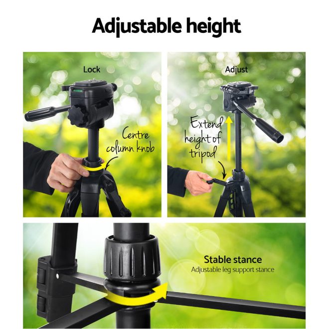 Professional Camera Tripod Monopod Stand DSLR Pan Head Mount Flexible