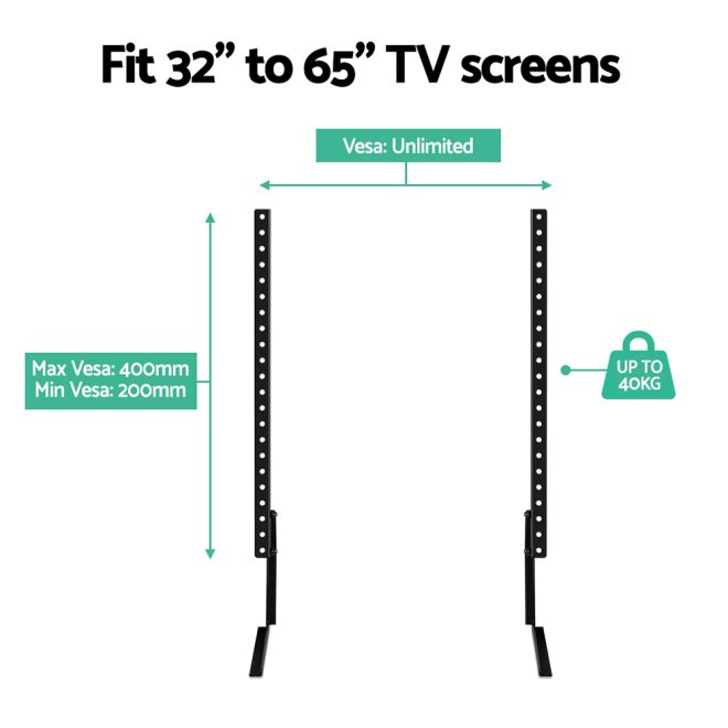 TV Stand Mount Bracket for 32″-65″ Universal Pedestal Tabletop Desktop