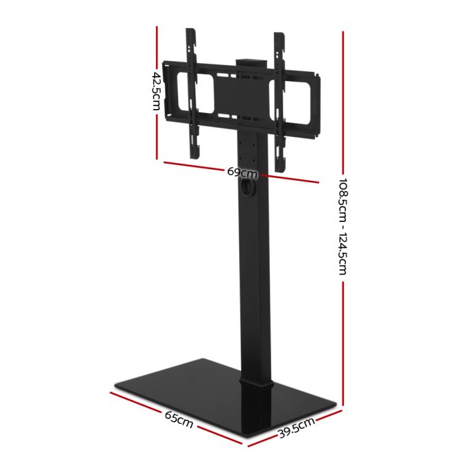 TV Stand Mount Bracket for 32″-70″ LED LCD Glass Storage Floor Shelf