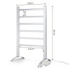 Electric Heated Towel Rail Rails Warmer Rack Aluminium – 6 Bars