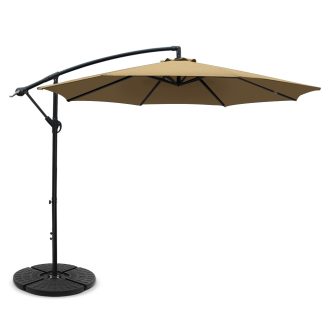 3M Umbrella with Base Outdoor Umbrellas Cantilever Sun Beach Garden Patio