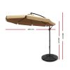 3M Umbrella with 48x48cm Base Outdoor Umbrellas Cantilever Sun Beach UV – Beige