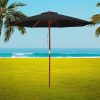 Outdoor Umbrella 2.7M Pole Cantilever Stand Garden Umbrellas Patio Black – Without Base