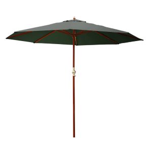 Outdoor Umbrella 3M Pole Cantilever Stand Garden Umbrellas Patio – Charcoal, Without Base