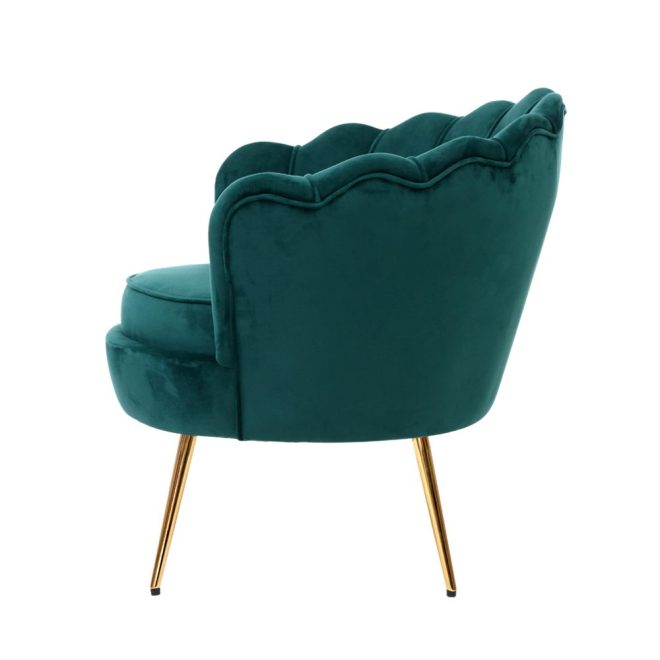 Armchair Lounge Chair Accent Armchairs Retro Lounge Accent Chair Single Sofa Velvet Shell Back Seat – Green