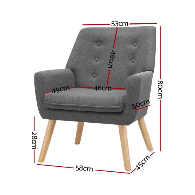 Fabric Dining Armchair – Grey