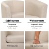 Armchair Lounge Chair Tub Accent Armchairs Fabric Sofa Chairs – Beige