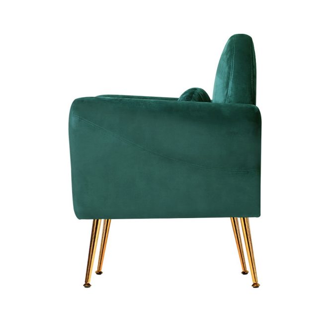 Armchair Lounge Chair Accent Armchairs Chairs Sofa Cushion Velvet – Green