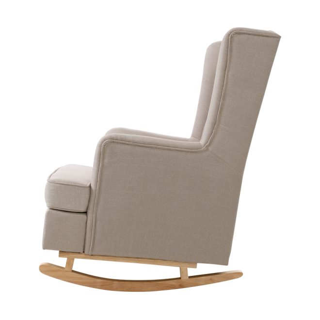 Rocking Armchair Feedining Chair Fabric Armchairs Lounge Recliner – Beige