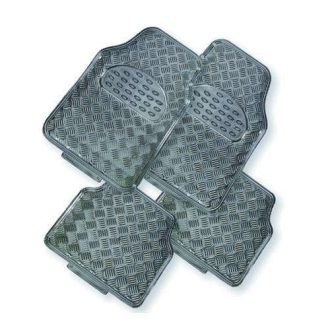 VENOM 4-Piece Car Mat – [Rubber/Aluminium Look]