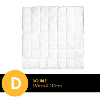 Royal Comfort Bamboo Blend Quilt 250GSM Luxury Duvet 100% Cotton Cover – Double – White