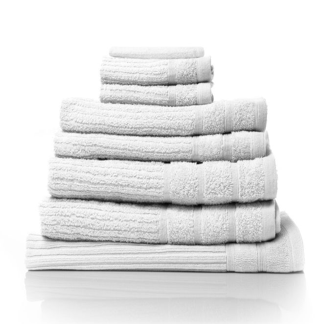 Royal Comfort Eden Egyptian Cotton 600GSM 8 Piece Luxury Bath Towels Set – White