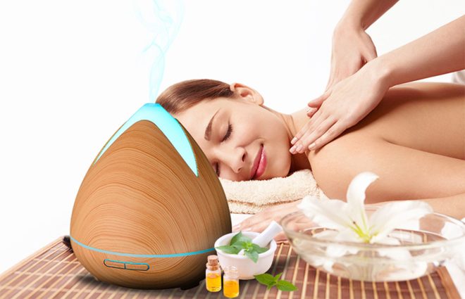 Essential Oils Ultrasonic Aromatherapy Diffuser Air Humidifier Purify 400ML – Light Wood