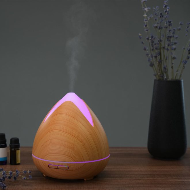 Essential Oils Ultrasonic Aromatherapy Diffuser Air Humidifier Purify 400ML – Light Wood