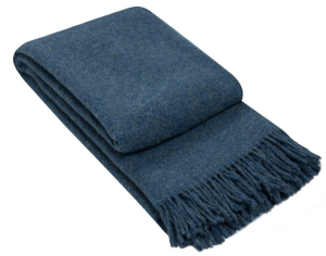 Brighton Throw – 100% NZ Wool – Navy