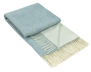 Kensington Throw – 10% Cashmere/ 90% Super Fine Merino Wool – Light Blue