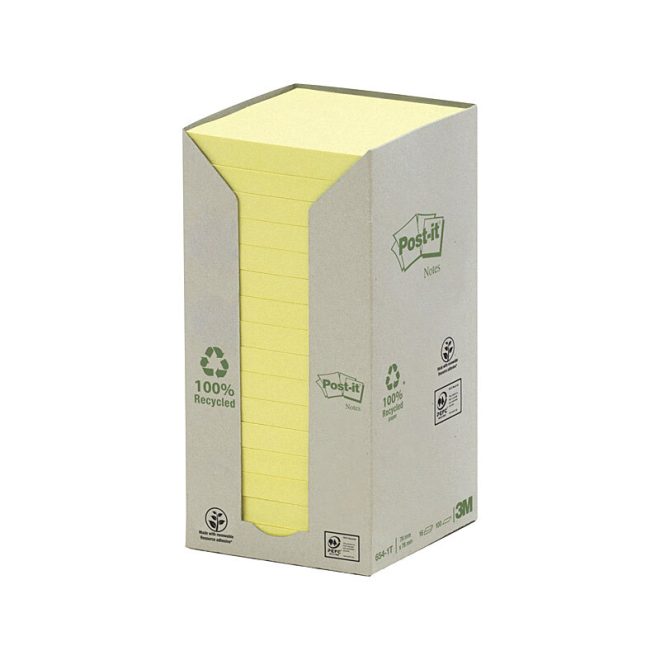 POST-IT Note 654-1T 76×76 Ylw Pack of 16