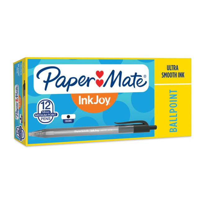 PAPER MATE InkJoy 100RT Ball Pen Box of 12 – Black