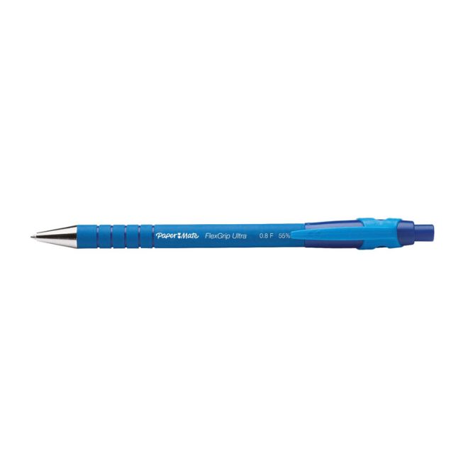 PAPER MATE Flexi Grip Retractable Ball Pen 0.8mm Box of 12 – Blue