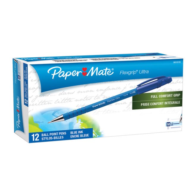 PAPER MATE Flex Grip Ball Pen 1.0mm Box of 12 – Blue