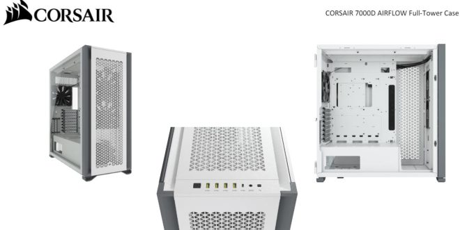 CORSAIR Obsidian 7000D AF Tempered Glass Mini-ITX, M-ATX, ATX, E-ATX Tower Case, USB 3.1 Type C, 10x 2.5′, 6x 3.5′ HDD – White