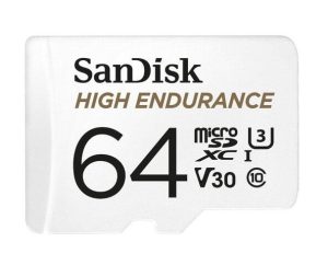 SANDISK High Endurance micro SDXC V30 u3 C10 UHS-1 100MB/s R 40MB/s W SD Adaptor Android Smartphone Action Camera Drones – 64GB