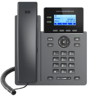 GRANDSTREAM GRP2602P 2 Line IP Phone, 4 SIP Accounts, 132×48 Backlit Screen, HD Audio, Powerable Via POE