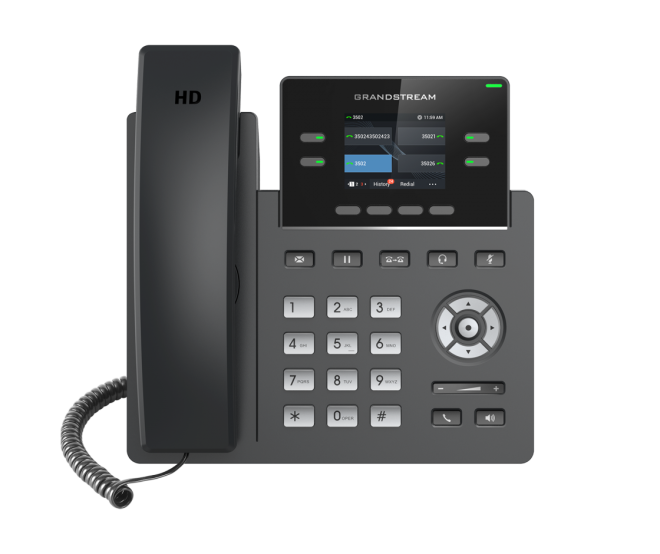 GRANDSTREAM GRP2612P 4 Line IP Phone, 2 SIP Accounts, 320×240 Colour Screen, HD Audio, Powerable Via POE