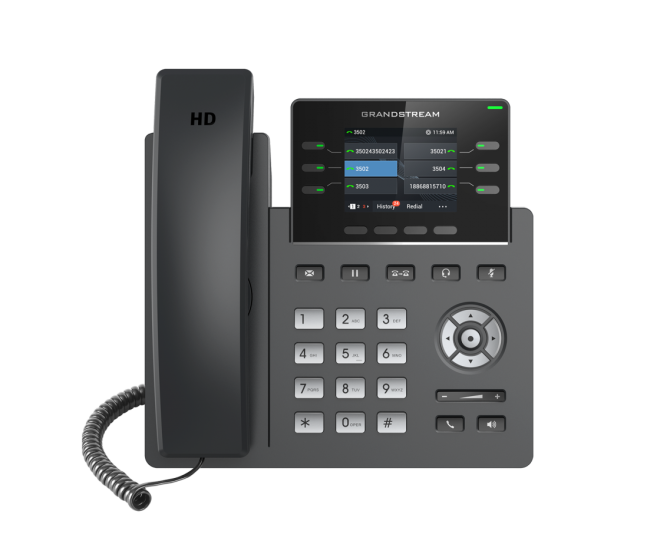 GRANDSTREAM GRP2613 6 Line IP Phone, 3 SIP Accounts, 320×240 Colour Screen, HD Audio, Powerable Via POE