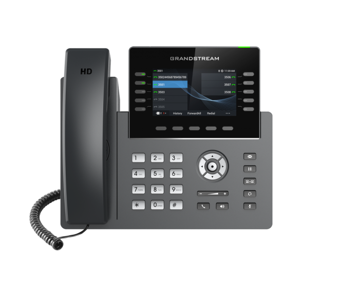 GRANDSTREAM GRP2615 10 Line IP Phone, 16 SIP Accounts, 480×272 Colour Screen, HD Audio, Powerable Via POE