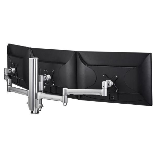 Atdec AWM Triple monitor arm solution – 710mm &amp 130mm articulating arms – 400mm post – bolt – Black