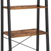 Rustic brown and black steel Metal Frame 4 Tier bookshelf