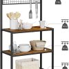 Industrial Kitchen Baker’s Rack with Storage Shelves 10 Hooks and Metal Mesh Shelf 84 x 40 x 170 cm Rustic Brown