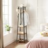 Coat Rack with 3 Shelves with Hooks Rustic Brown and Black