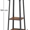 Coat Rack with 3 Shelves with Hooks Rustic Brown and Black