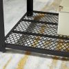 Coffee Table with Metal Frame Storage Shelf Rustic Brown