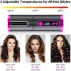 Portable Wireless Automatic Hair Curler for Travel with LED Temperature Display, Timer and USB Rechargeable – Pink