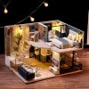 Dollhouse Miniature with Furniture Kit Plus Dust Proof and Music Movement – Cozy time