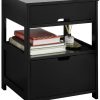 Parkland Black Bedside Table with 2 Drawers