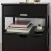 Parkland Black Bedside Table with 2 Drawers