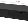 Black Monitor Stand Desk Organizer with 2 Drawers